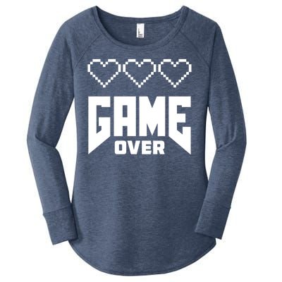 Retro Game Over Out Of Hearts Women's Perfect Tri Tunic Long Sleeve Shirt