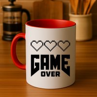 Retro Game Over Out Of Hearts Mug