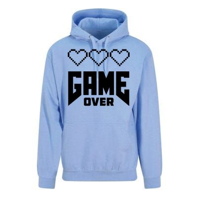 Retro Game Over Out Of Hearts Unisex Surf Hoodie