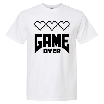 Retro Game Over Out Of Hearts Garment-Dyed Heavyweight T-Shirt