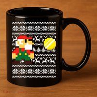 Retro Gamer Gaming Ugly Christmas 11oz C Handle Ceramic Mug