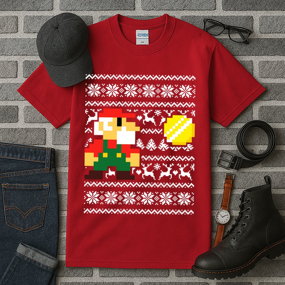 Retro Gamer Gaming Ugly Christmas Tall T-Shirt