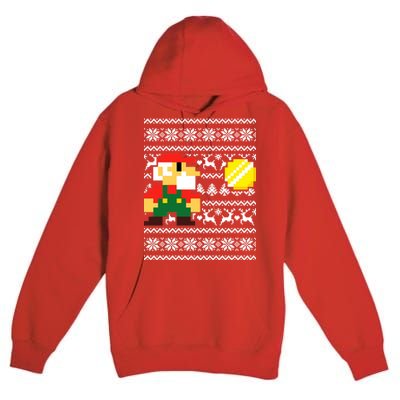 Retro Gamer Gaming Ugly Christmas Premium Pullover Hoodie