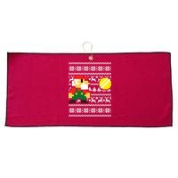 Retro Gamer Gaming Ugly Christmas Large Microfiber Waffle Golf Towel