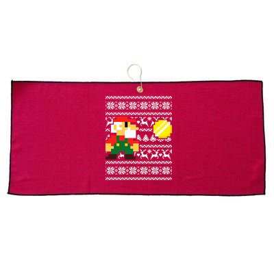 Retro Gamer Gaming Ugly Christmas Large Microfiber Waffle Golf Towel