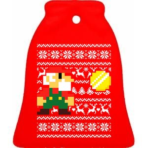 Retro Gamer Gaming Ugly Christmas Ceramic Bell Ornament