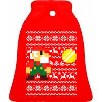 Retro Gamer Gaming Ugly Christmas Ceramic Bell Ornament