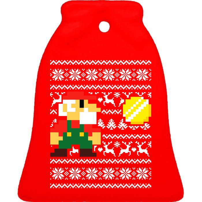 Retro Gamer Gaming Ugly Christmas Ceramic Bell Ornament