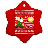 Retro Gamer Gaming Ugly Christmas Ceramic Star Ornament