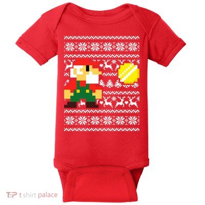 Retro Gamer Gaming Ugly Christmas Baby Bodysuit