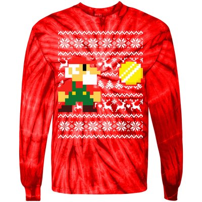 Retro Gamer Gaming Ugly Christmas Tie-Dye Long Sleeve Shirt