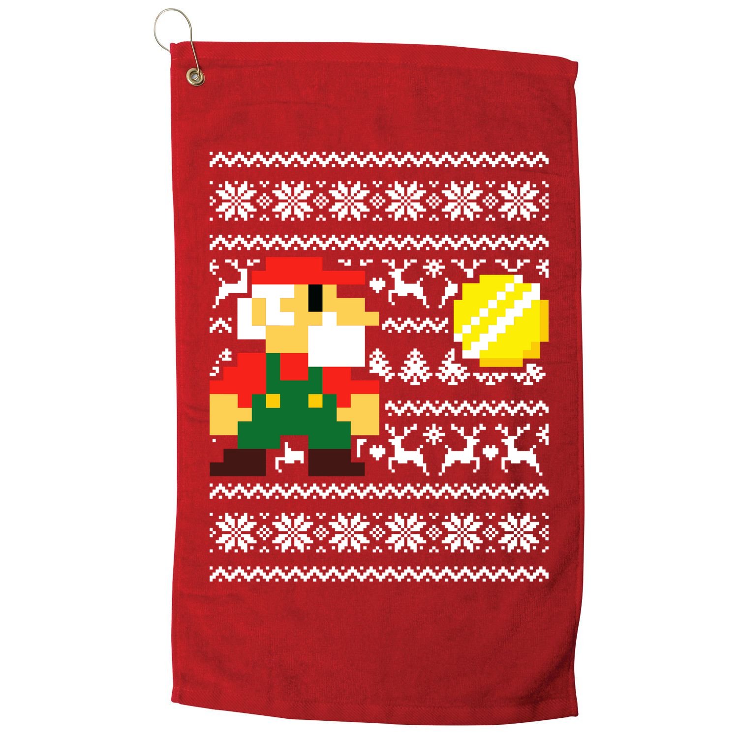Retro Gamer Gaming Ugly Christmas Golf Towel