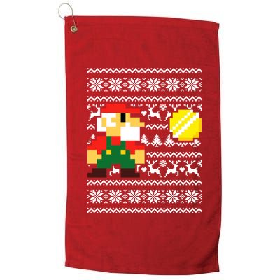 Retro Gamer Gaming Ugly Christmas Platinum Collection Golf Towel