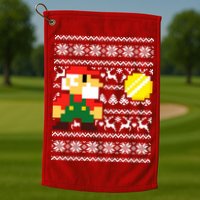 Retro Gamer Gaming Ugly Christmas Golf Towel