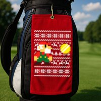 Retro Gamer Gaming Ugly Christmas Golf Towel