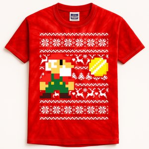 Retro Gamer Gaming Ugly Christmas Kids Tie-Dye T-Shirt