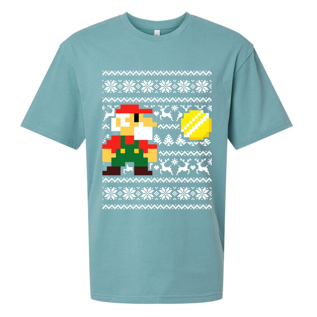 Retro Gamer Gaming Ugly Christmas Sueded Cloud Jersey T-Shirt