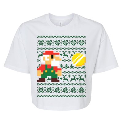 Retro Gamer Gaming Ugly Christmas Bella+Canvas Jersey Crop Tee