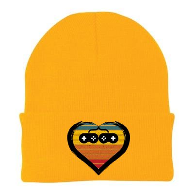 Retro Gamer Heart Knit Cap Winter Beanie