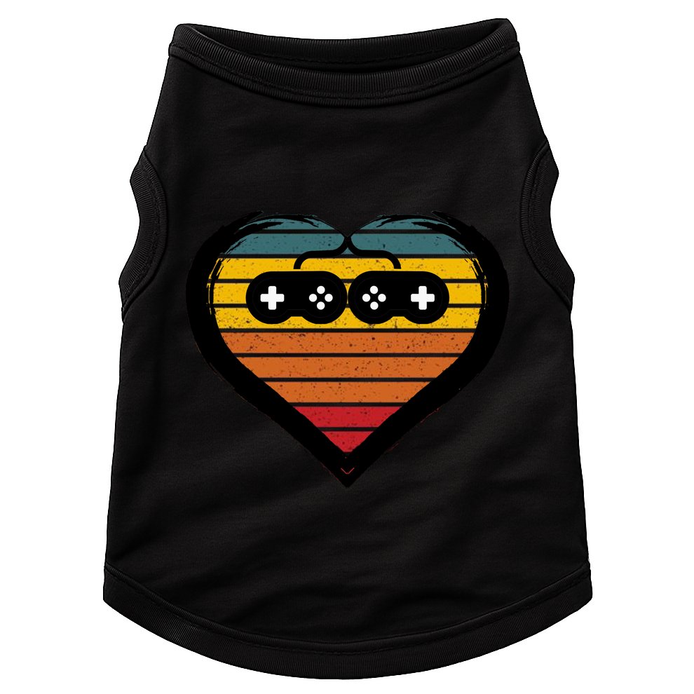 Retro Gamer Heart Doggie Tank