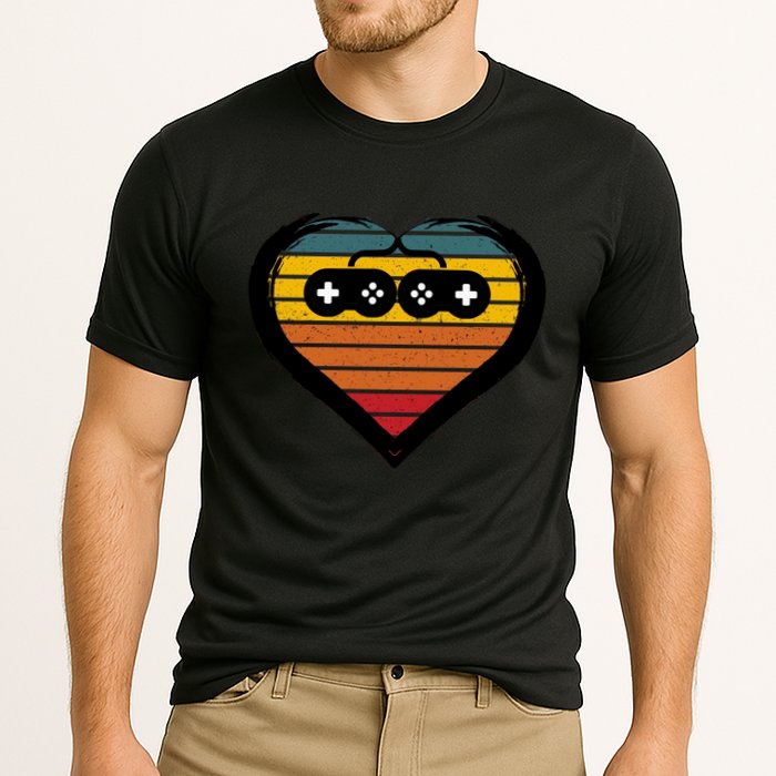 Retro Gamer Heart Cooling Performance Crew T-Shirt
