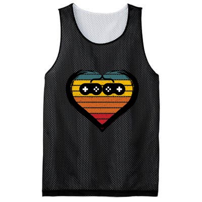 Retro Gamer Heart Mesh Reversible Basketball Jersey Tank