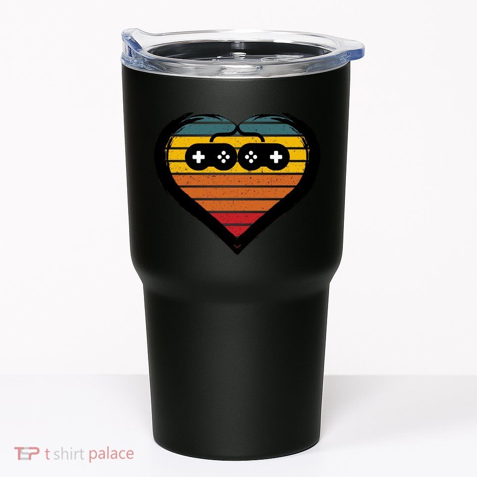 Retro Gamer Heart Tumbler
