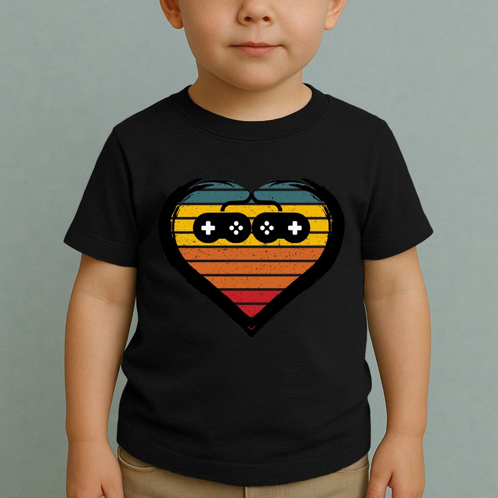 Retro Gamer Heart Toddler T-Shirt