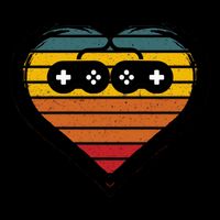 Retro Gamer Heart Women's V-Neck T-Shirt