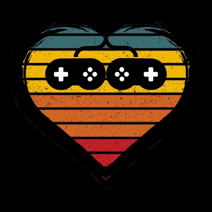Retro Gamer Heart Women's V-Neck T-Shirt
