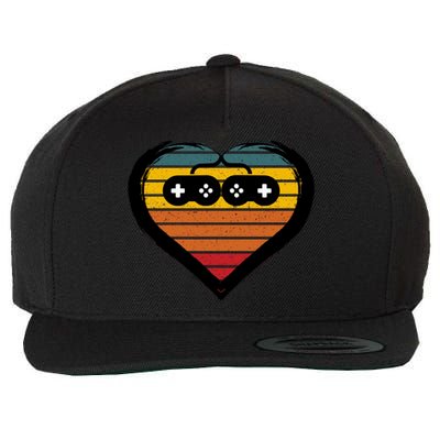 Retro Gamer Heart Wool Snapback Cap