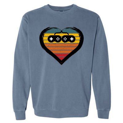 Retro Gamer Heart Garment-Dyed Sweatshirt