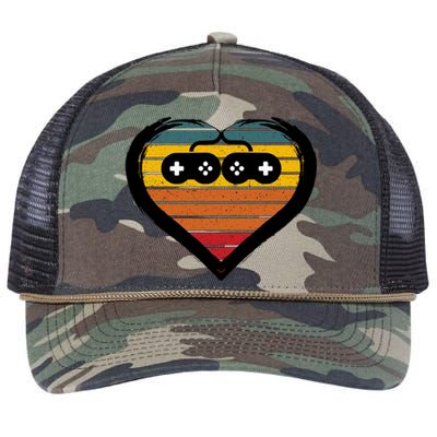 Retro Gamer Heart Retro Rope Trucker Hat Cap