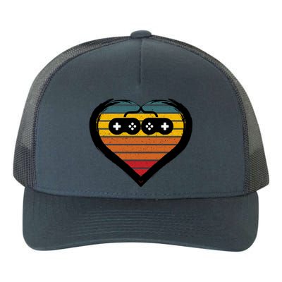 Retro Gamer Heart Yupoong Adult 5-Panel Trucker Hat