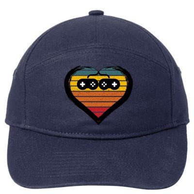 Retro Gamer Heart 7-Panel Snapback Hat