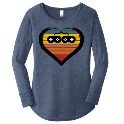 Retro Gamer Heart Women's Perfect Tri Tunic Long Sleeve Shirt