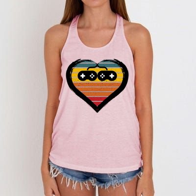 Retro Gamer Heart Women's Knotted Racerback Tank