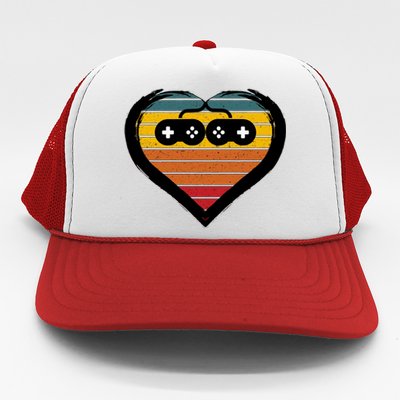 Retro Gamer Heart Trucker Hat