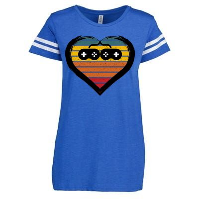 Retro Gamer Heart Enza Ladies Jersey Football T-Shirt