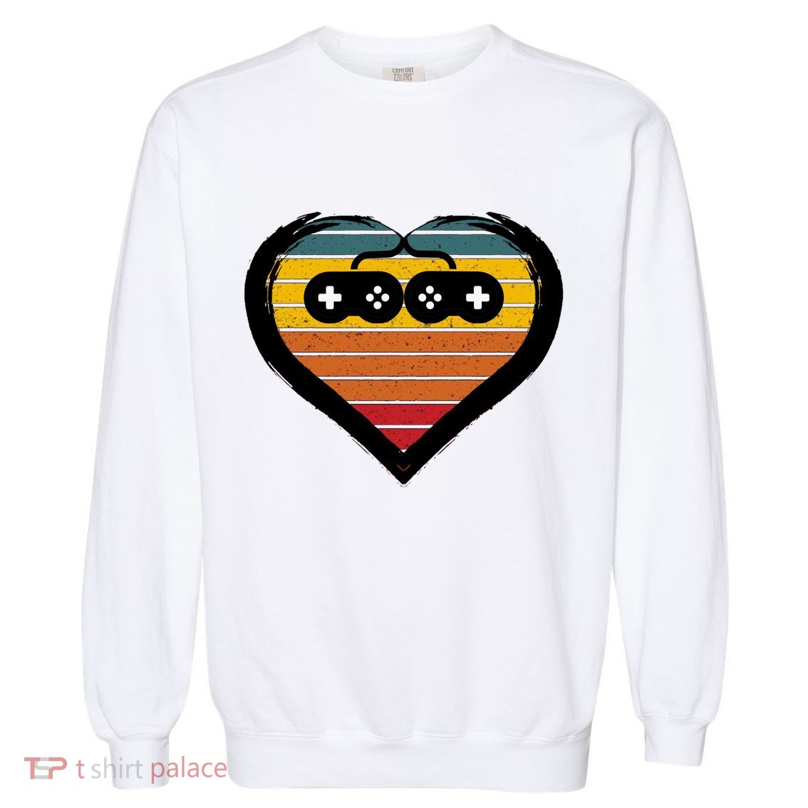 Retro Gamer Heart Garment-Dyed Sweatshirt