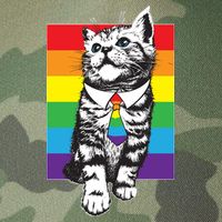 Retro Gay Pride Ally Support Kitten Legacy Tie Dye Trucker Hat