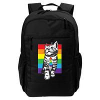 Retro Gay Pride Ally Support Kitten Daily Commute Backpack