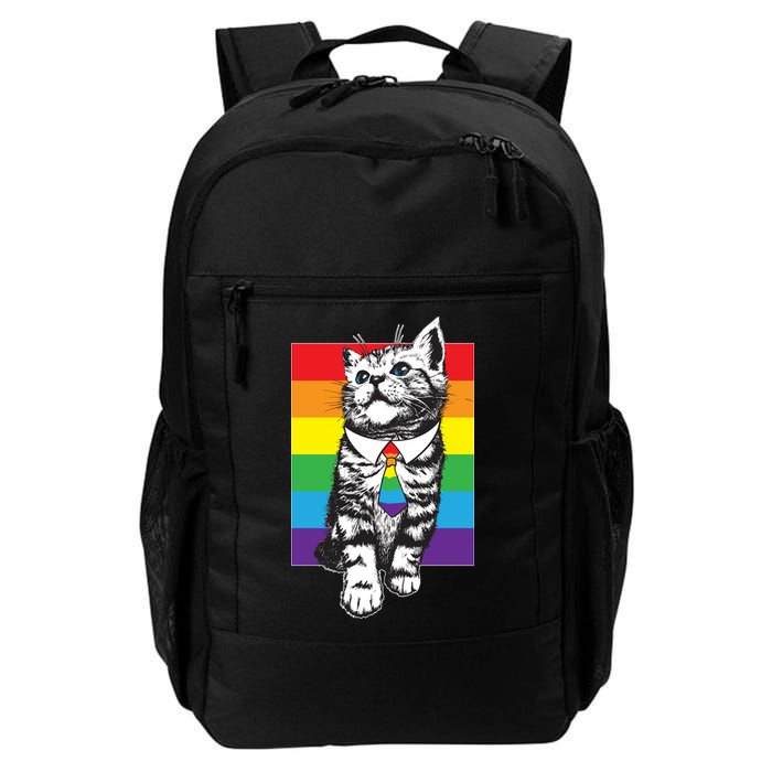 Retro Gay Pride Ally Support Kitten Daily Commute Backpack