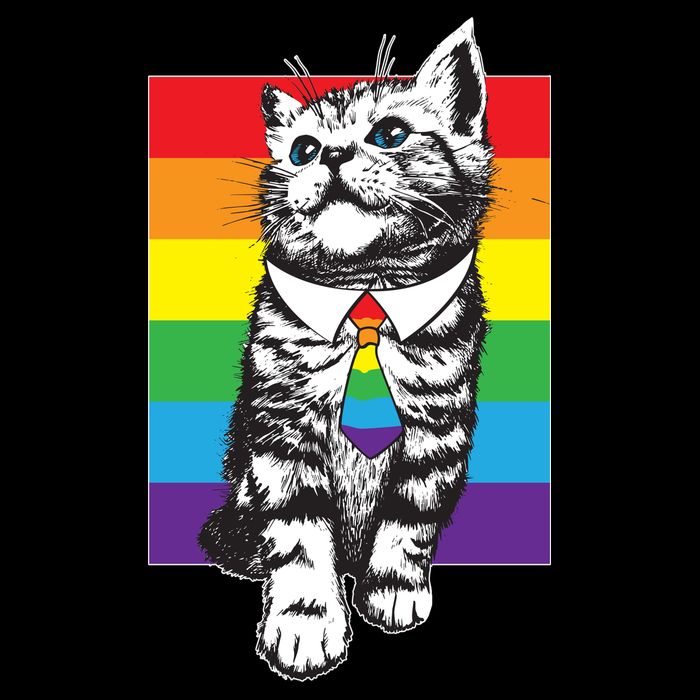 Retro Gay Pride Ally Support Kitten Daily Commute Backpack