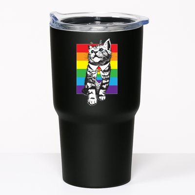 Retro Gay Pride Ally Support Kitten Tumbler