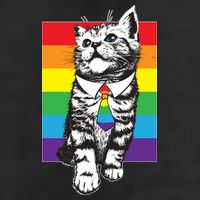 Retro Gay Pride Ally Support Kitten Tumbler