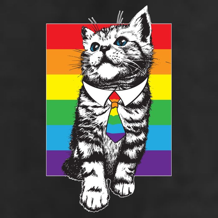 Retro Gay Pride Ally Support Kitten Trucker Hat