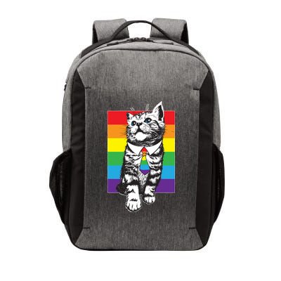 Retro Gay Pride Ally Support Kitten Vector Backpack