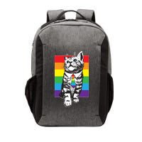 Retro Gay Pride Ally Support Kitten Vector Backpack