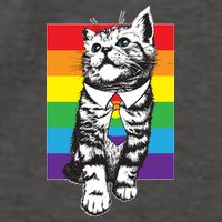 Retro Gay Pride Ally Support Kitten Vector Backpack